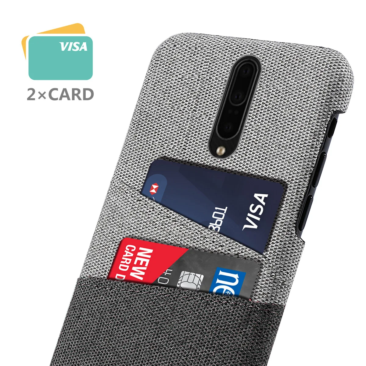 For OnePlus 7T Pro Case Slim Back Hard PC Fabric Protective Cloth Cover 1+7T One Plus Card Slot Wallet | Мобильные телефоны и