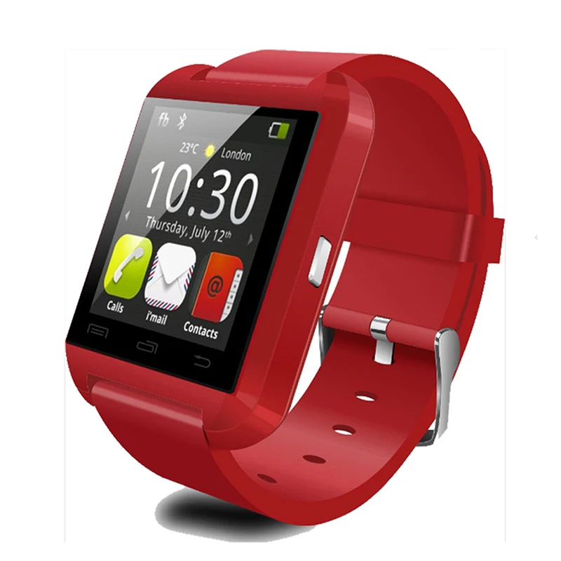 Red U8 Смарт-часы Bluetooth Смарт-часы для Android/IOS Телефон smartwach вызов синхронизирующийся Шагомер Смарт-часы для мужчин/женщин/детей - Цвет: Red
