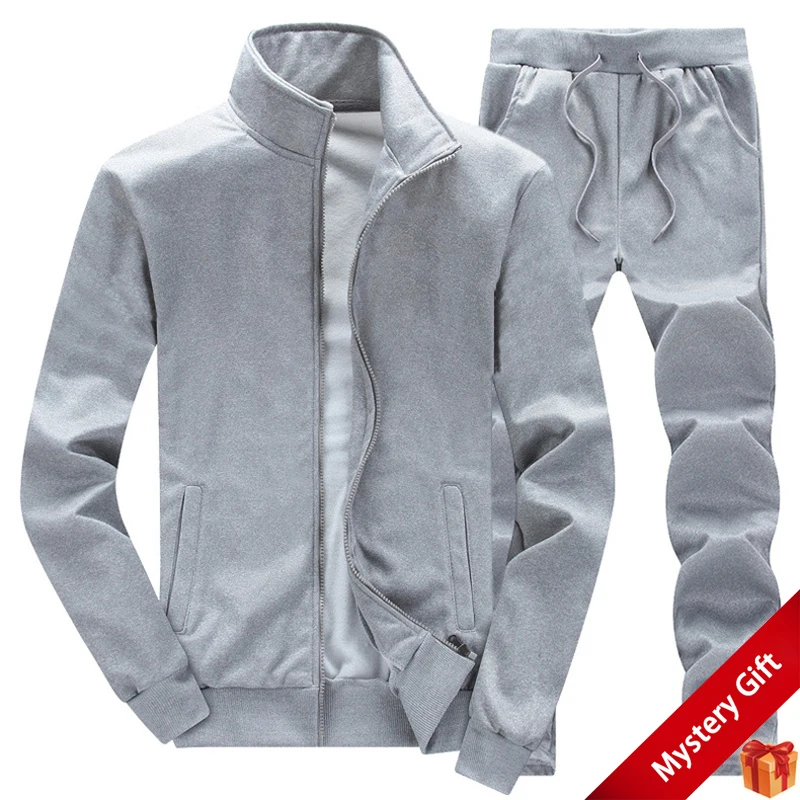 

Мужской спортивный костюм из двух предметов, однотонный свитшот с воротником-стойкой, Повседневная Свободная спортивная одежда, осень 2022