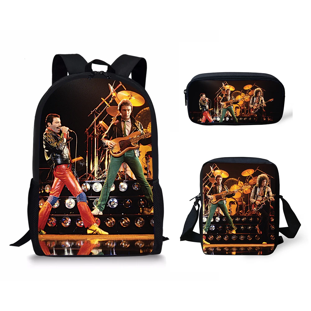 HaoYun The Queen Band School Bags for Boys 3pc/set Students School Supplies School Backpack Bookbag With Mini Flaps Bag Satchel