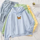 Свитшот женский весенне-зимний, с капюшоном и бабочками