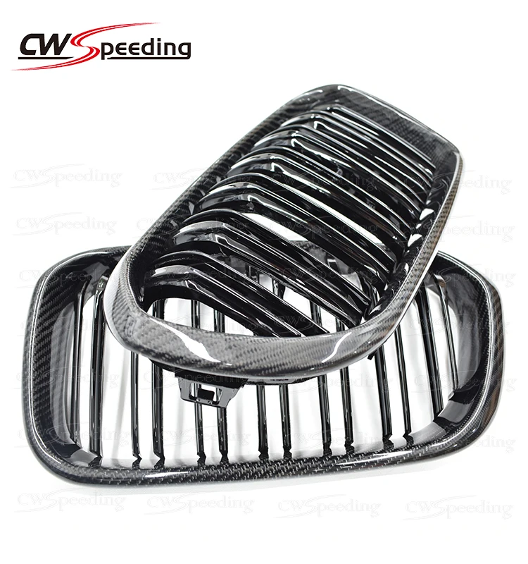 УГЛЕРОДНЫЙ M Цвет Черный 2 линия двойная планка решетка гриль для BMW серии F20