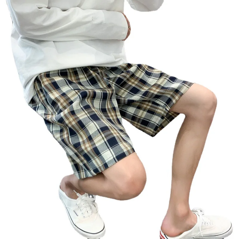 

Summer 2021 Men's Casuals Shorts Loose Trend Checked Shorts Sports Beach Pants