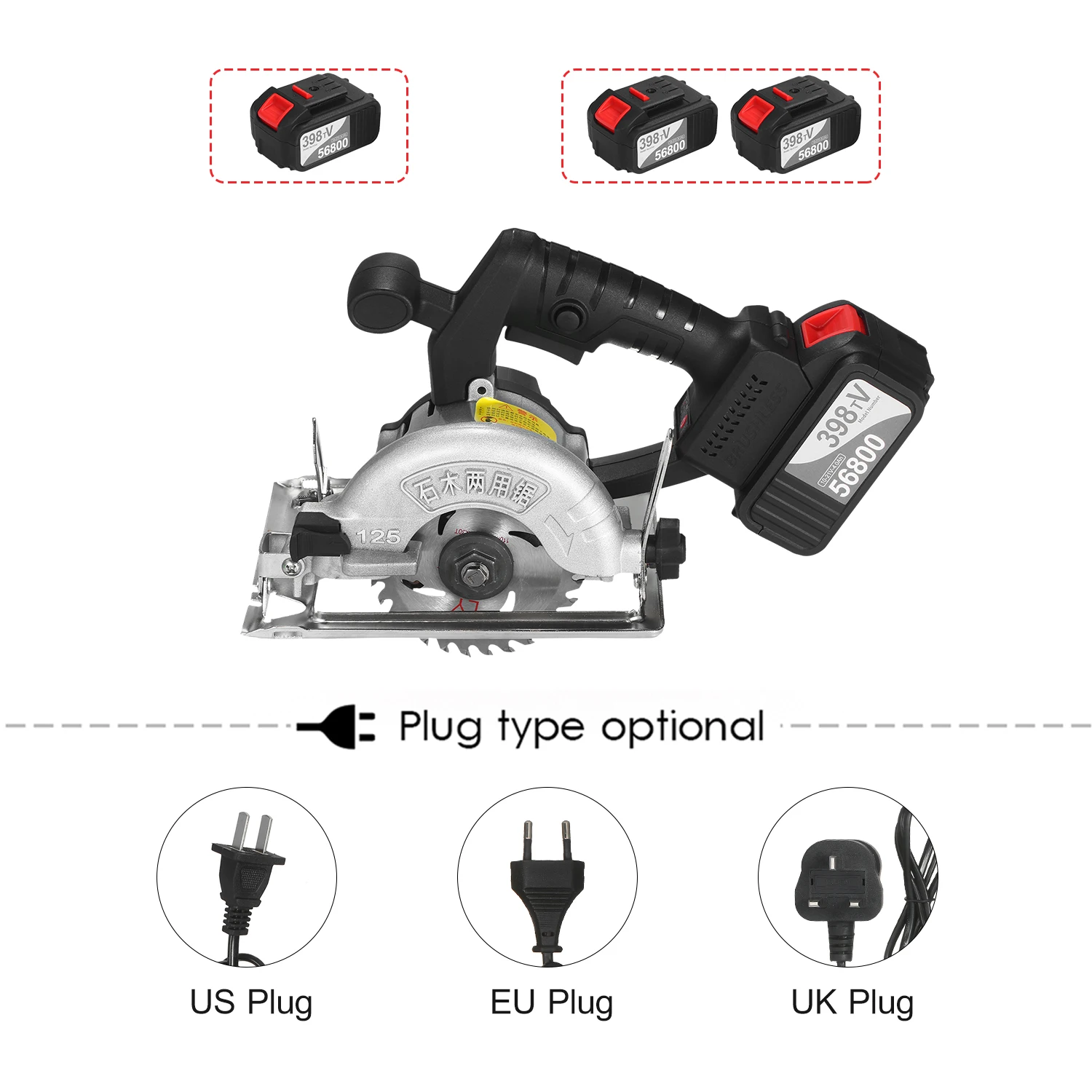 

21V Cordless Circular Saw 6500RPM 4.0Ah Battery Fast Charger 45 Degree Adjustable Bevel Cutting Circular Saw Woodworking Tools