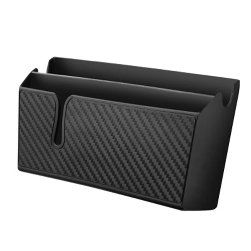 

Vehicle Adhesive Carbon Fiber Storage Box Car Mobile Phone Case Holder Auto Organzier Box For Phone Sunglasses Keys Storager