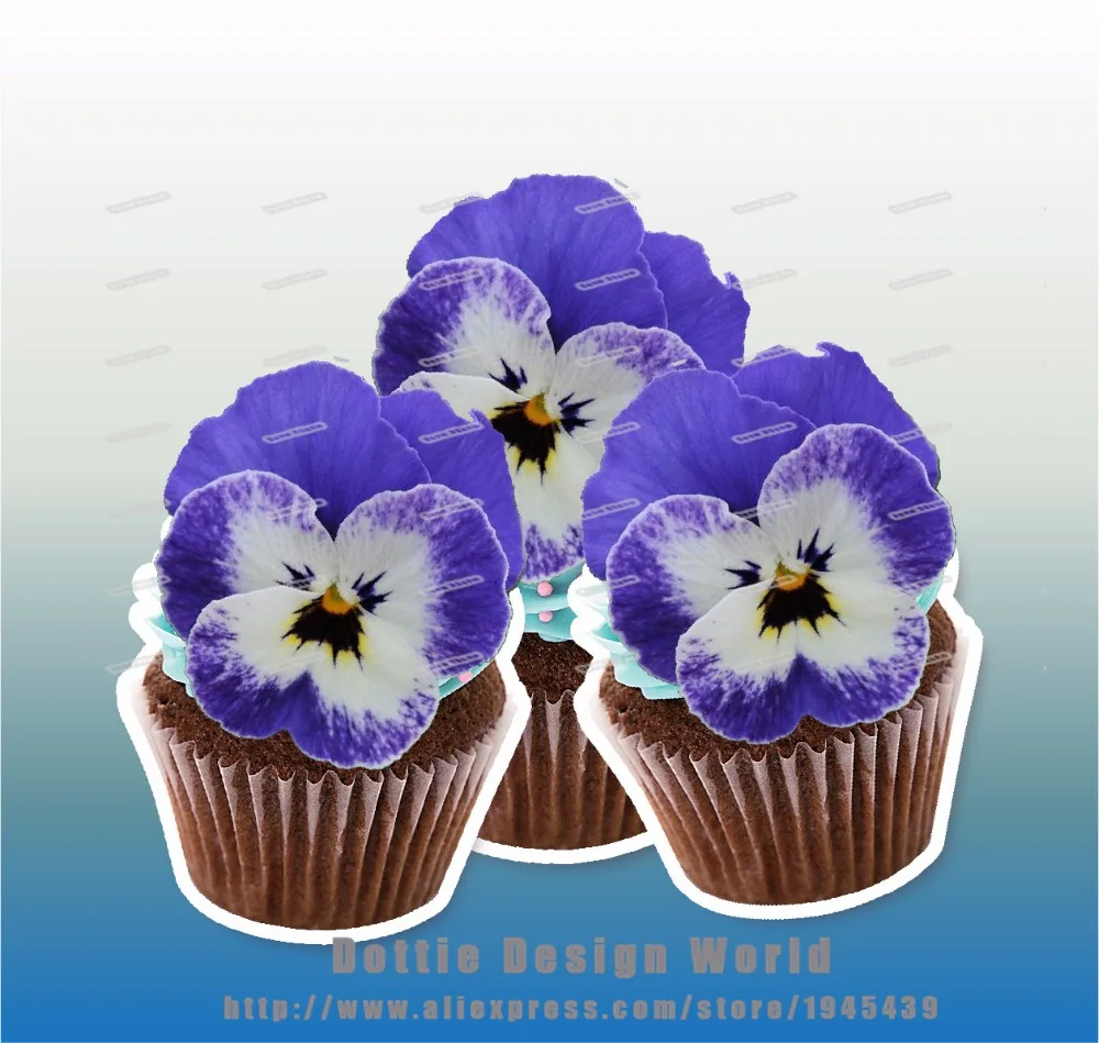 24 зимняя Виагра анютины цветок съедобный торт Топпер Вафля рисовая бумага