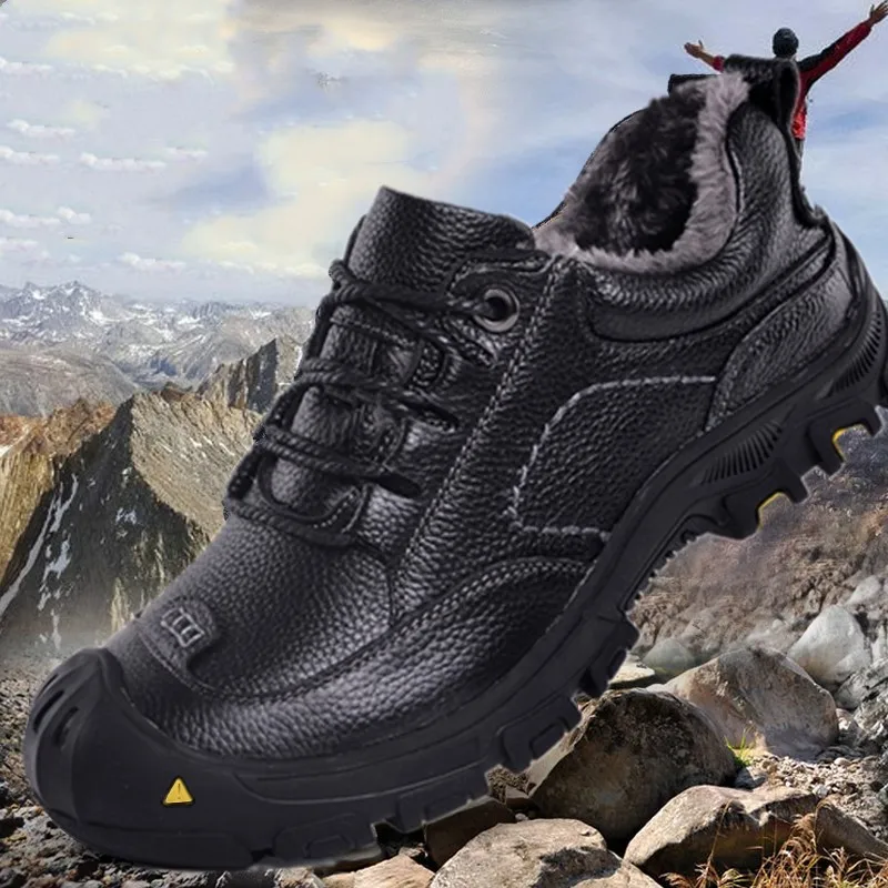 

Men Snow Shoes Warm Comfortable Winter High Quality Ankle Boots 2022 New Fashion Men's Shoes Plush Warm Outdoor Hiking Footwear