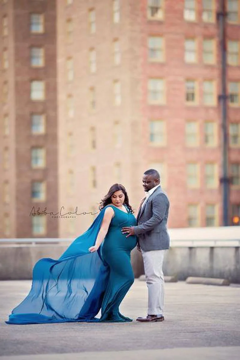 

Maternity Dress Photo Shoot Soft Cotton Maxi Maternity Gown Sexy Maternity Photography Props Baby Shower Gift