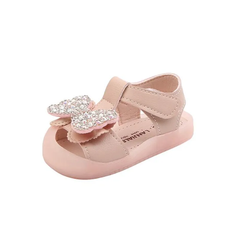 Sandalias deportivas de ocio para ni&ntilde;os y ni&ntilde;as, zapatos Baotou de princesa con lazo de fondo suave, antideslizantes, novedad de verano-2