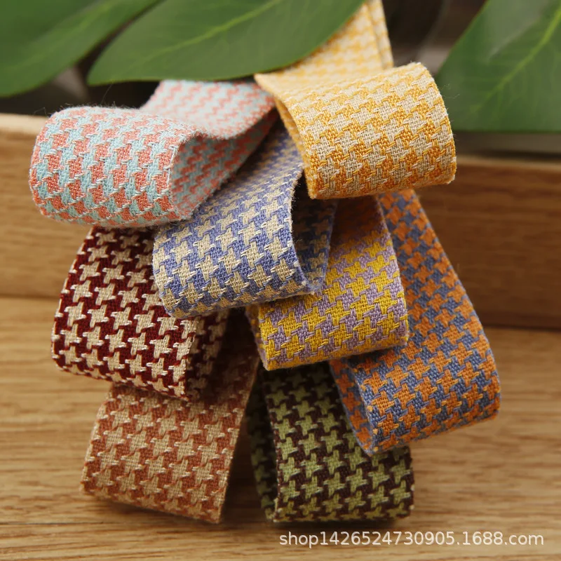 Детские аксессуары для волос в клетку двухцветная лента с рисунком гусиные лапки