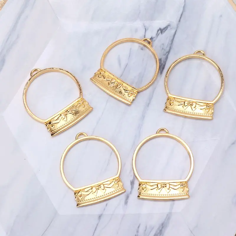 

5Pcs Crystal Ball Resin Frame Bezels Setting Blank Pendant Resin Jewelry Making