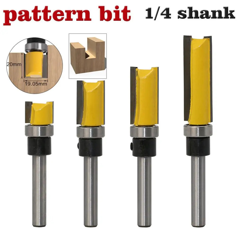 1/4 &quotхвостовик верхнего подшипника заподлицо отделка шаблон маршрутизатор бит