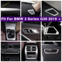 silver interior accessories air ac central control strip lights control panel decor cover trim for bmw 3 series g20 2019 2022