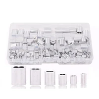 210 pcs 6 sizes aluminum double tube ferrule crimping ring sleeve suitable for wire and cable end sorting kit