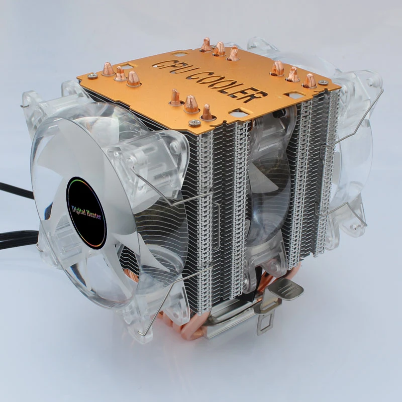 

New 6 Heat Pipes CPU Cooler Fan 90mm 4PIN PWM Quiet Computer components for LGA 1155 1156 X79 X99 AMD AM3 AM4 ooling radiator