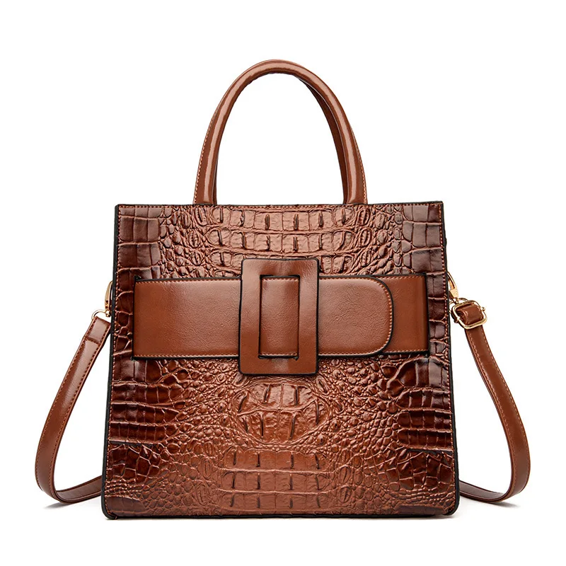 

2021 New Handbag Europe And The United States Retro Fashion Crocodile Pattern Shoulder Cross Bag