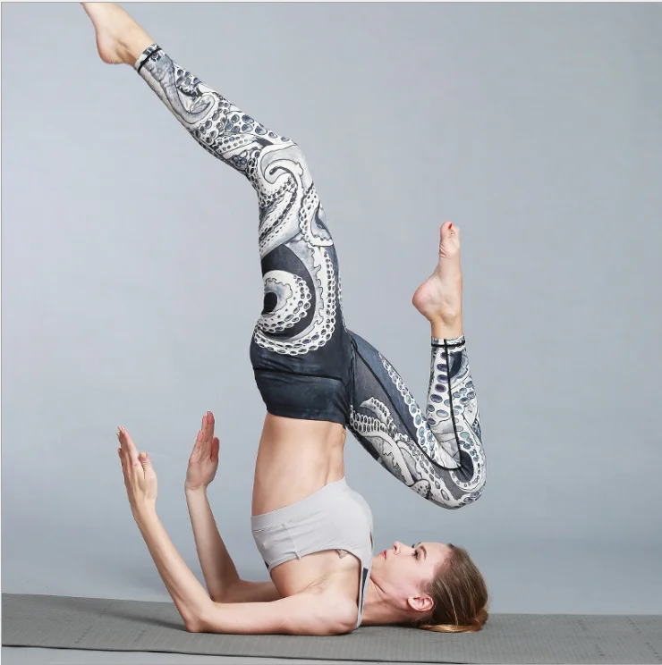 

Women Fitness Yoga Pants Slim High waist Gym Girls Elastic Printed Tights Running Jogging Workout Leggings