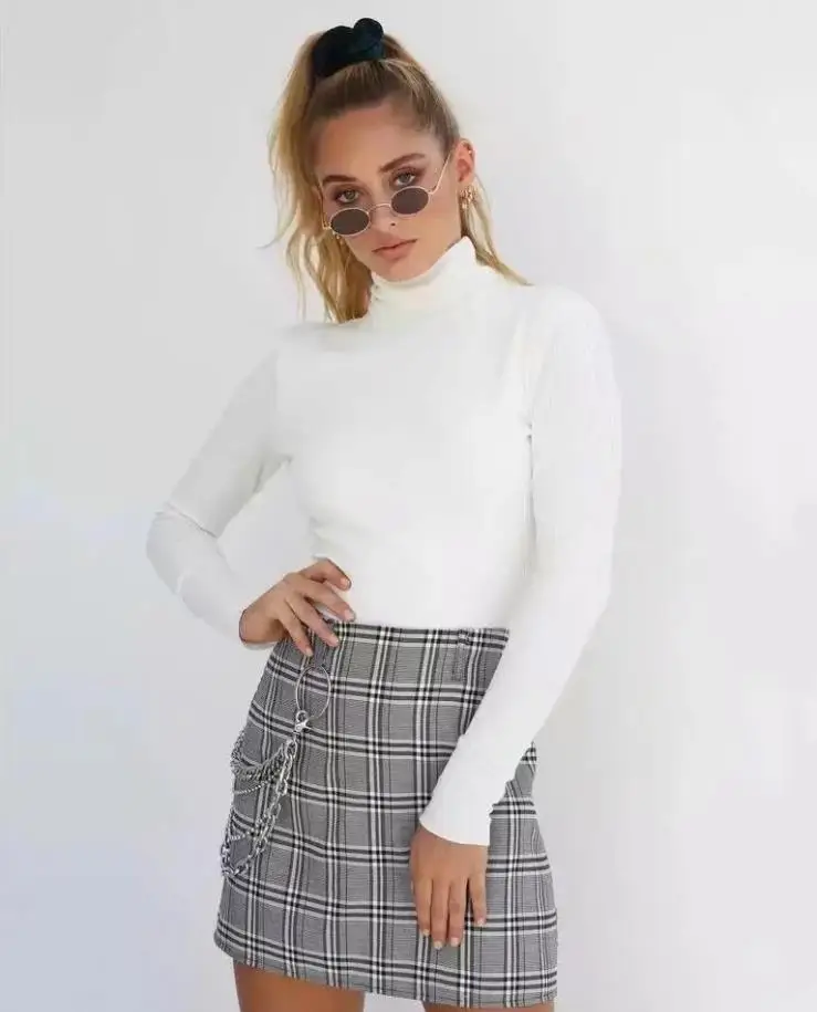 Вязаный свитер с открытой спиной и бантом Женский Повседневный пуловер высоким