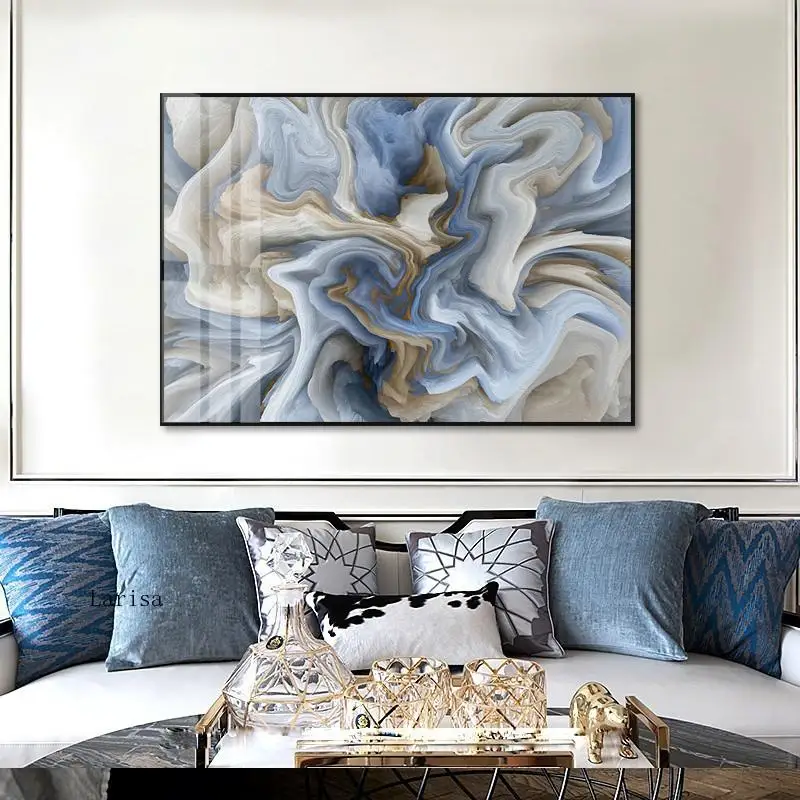 

Modern Abstract Marble Textured Canvas Painting Unique Wall Art Pictures Poster and Prints for Living Room Interior Home Decor