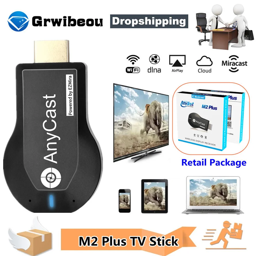 1080P Wireless WiFi Display TV Dongle Receiver HDMI-compatible TV Stick for DLNA for Miracast for AnyCast M2 Plus for Airplay