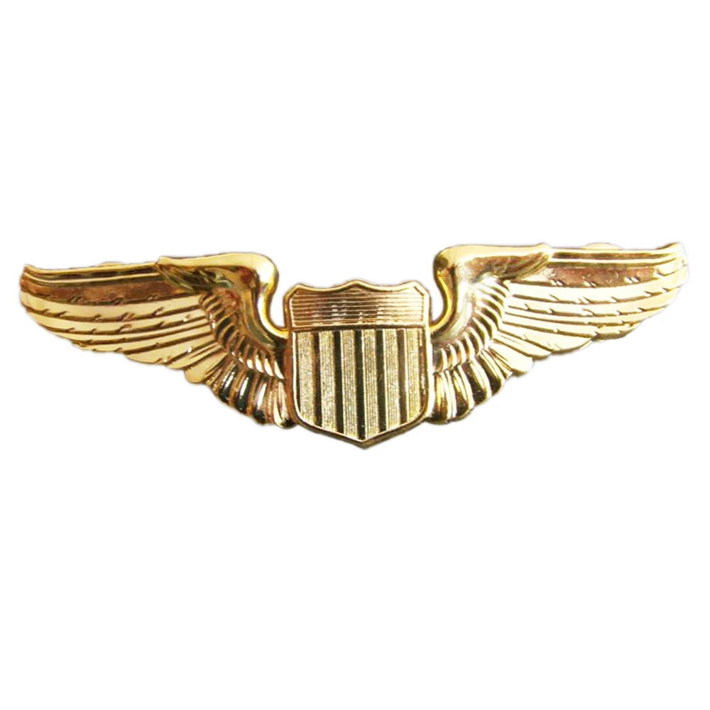 

WWII US U.S. AIR FORCE AVIATOR PILOT METAL WINGS BADGE INSIGNIA PIN GOLD
