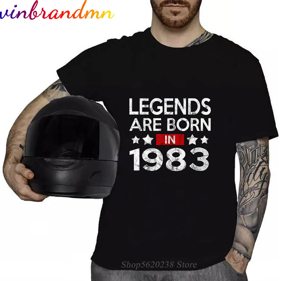 

Hot Sale Vintage Legends are Born in 1983 T shirts men Retro Made in 1983 T-shirt 80s Apparel Birthday tshirt Hipster Tops Tees