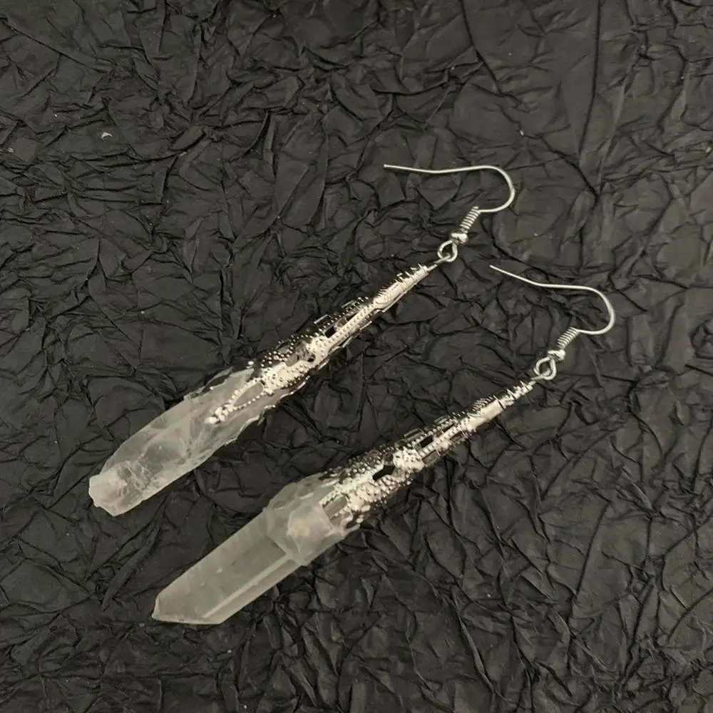 Серьги луна рука солнце необработанный кристалл ведьма Череп аксессуары подарки