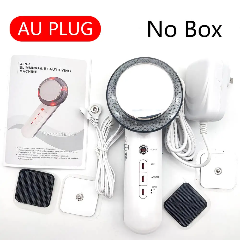 AU Without Box Ультразвуковая кавитационная EMS машина для похудения, потеря веса, Антицеллюлитный пластырь для сжигания жира, гальваническая инфракрасная лучевая терапия - Цвет: AU Without Box