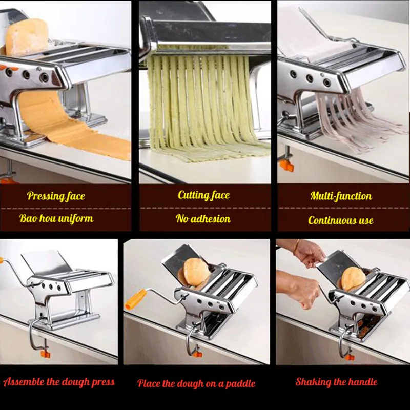 

2 in 1 Dumpling Noodle Pasta Maker Stainless Steel Nudeln Press Cutter Lasagne Spaghetti Tagliatelle Maker Machine With 3 Blade