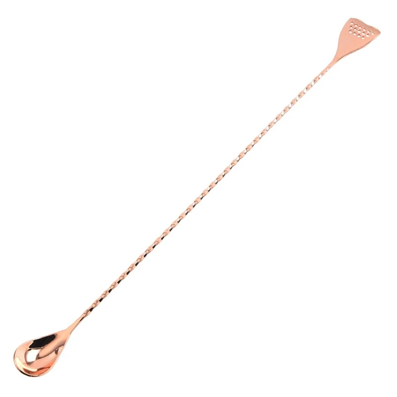 Stainless Steel Long Handle Bar Spoon with Strainer Tail End Double-Head Spiral Pattern Drinks Mixing Stirring Stick for Shaker | Дом и сад
