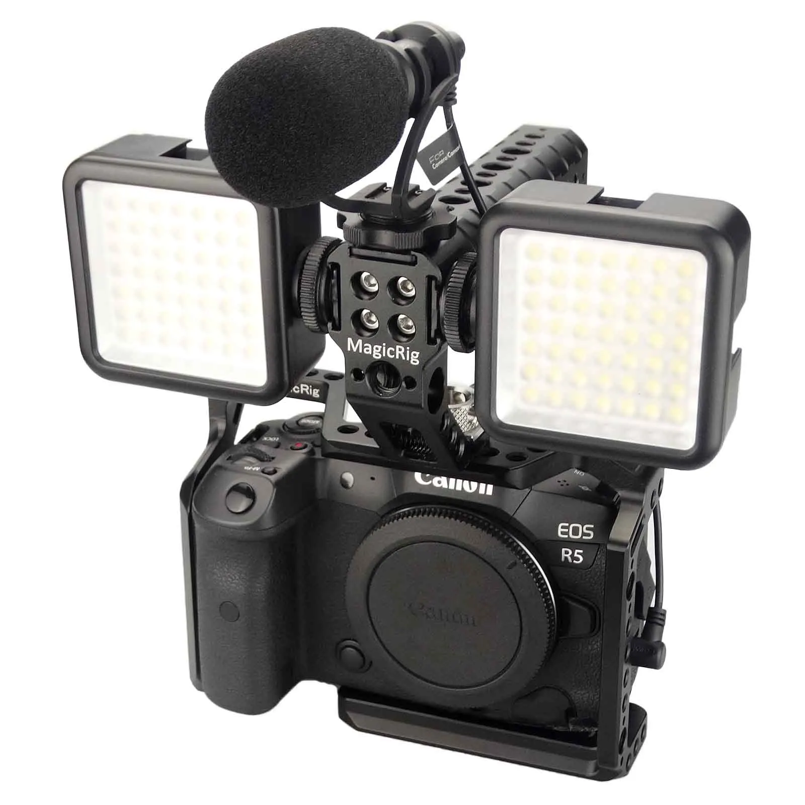

MAGICRIG DSLR Camera Cage Kit for Canon EOS R5 & R6 Camera with Cold Shoe Mount,NATO Rail,ARRI Locating Top Handle Grip