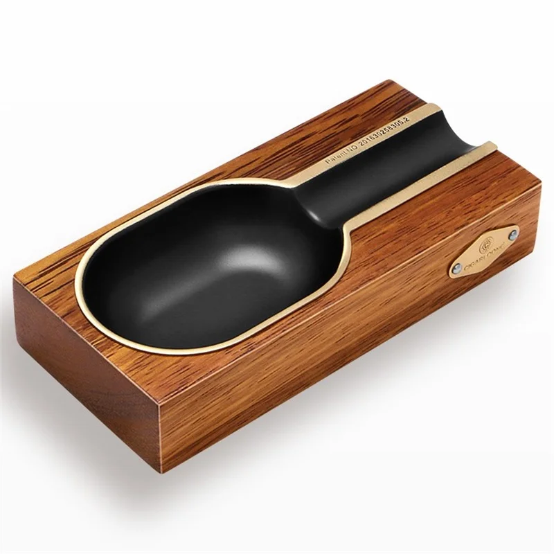 

Wood Cigar Ashtray Home Metal Ash Tray Outdoor Luxury 4 Holder Cigar Cigarette Ashtrays For COHIBA Cigar Accessories CA-011