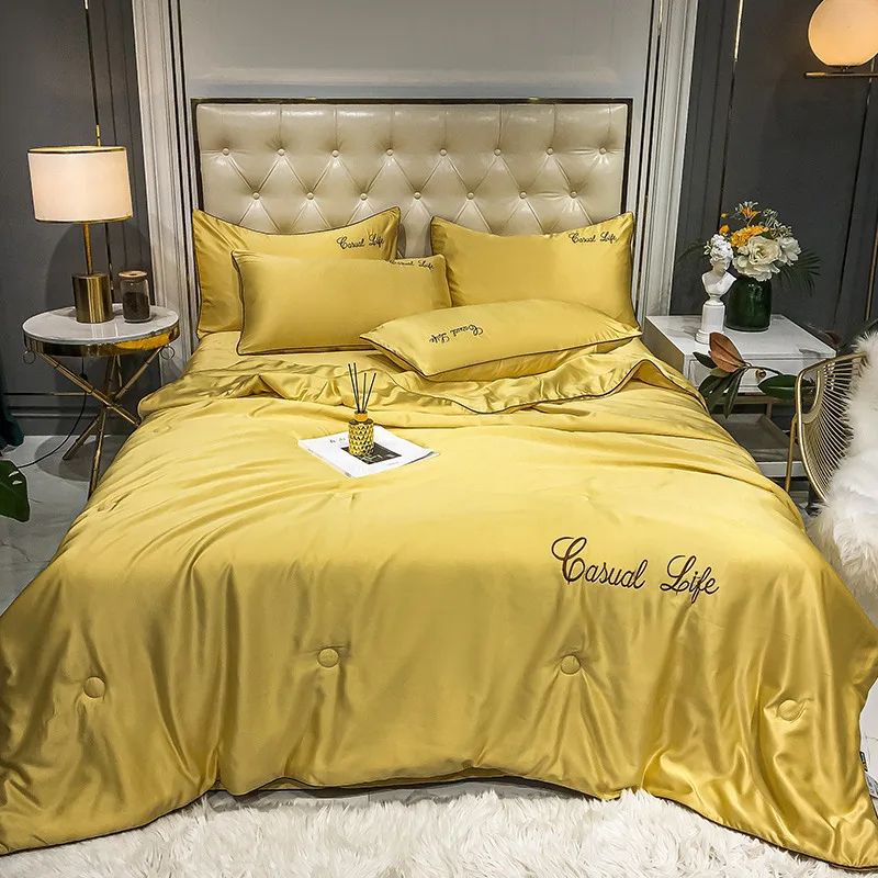 Летнее одеяло из моющегося ледяного шелка мягкое дышащее покрывало для