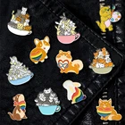 Брошь унисекс, в виде кошки, радужной ягодицы, с подвеской в виде масла, джинсовая брошь для сумок, Подарочная бижутерия, украшение для одежды