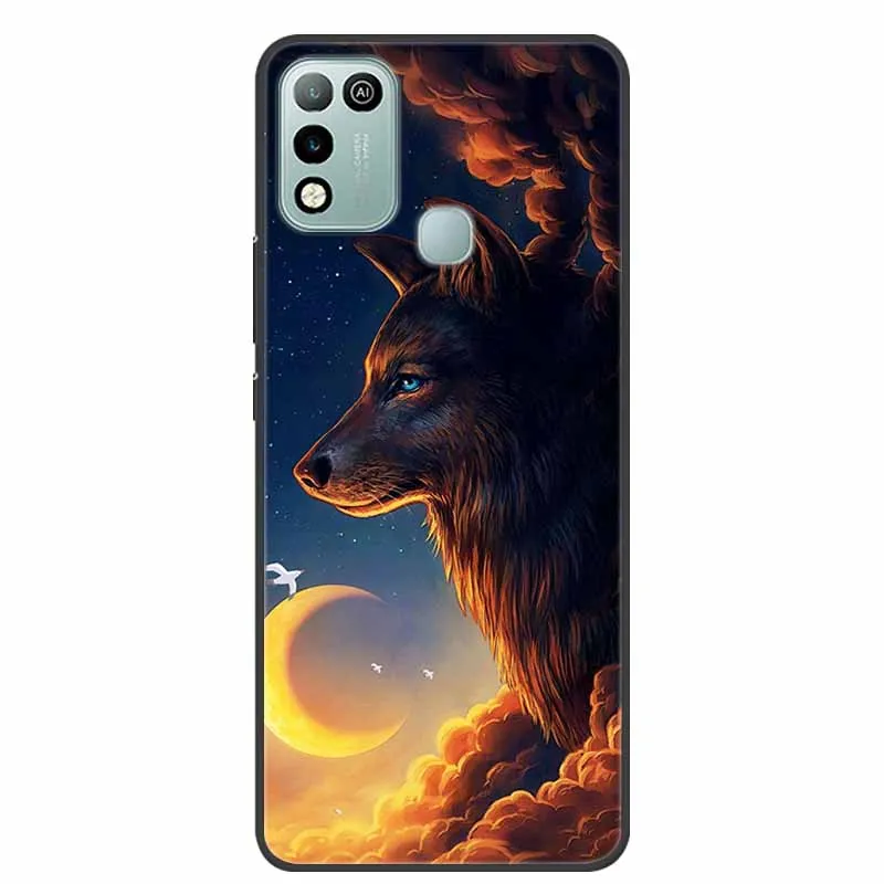 for infinix hot 10 play case cartoon soft silicon phone cases for infinix hot 11 play hot10 play global cover tpu cat wolf free global shipping