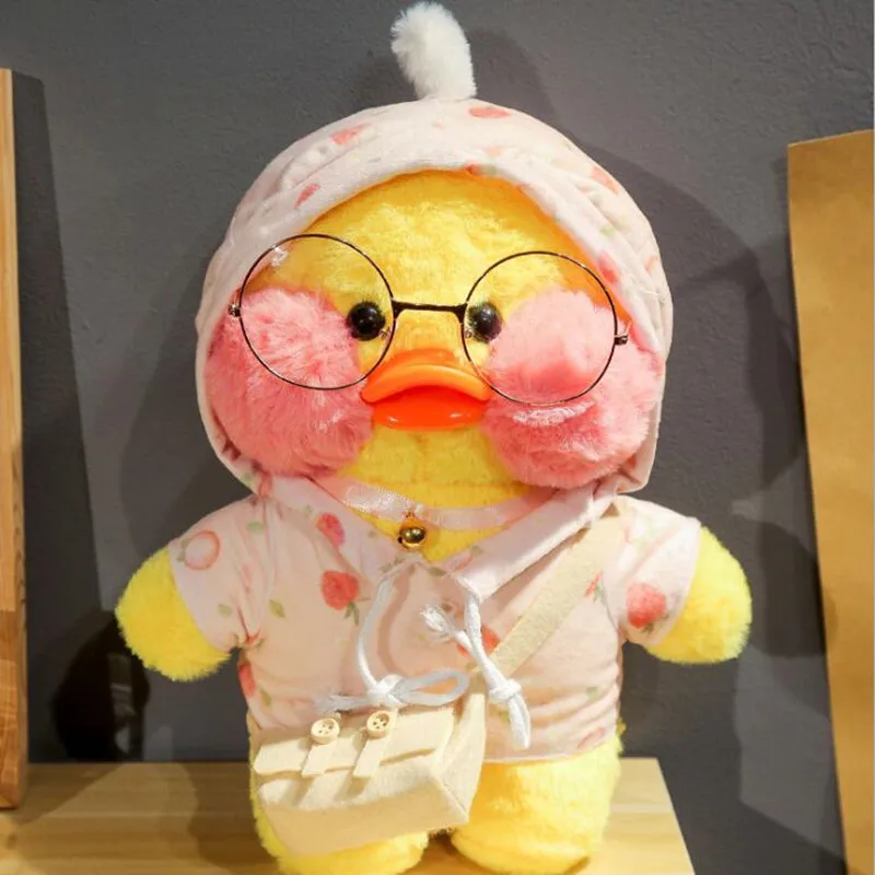 

1PC 30cm Cute Cafe Duck Plush Toy Stuffed Soft Kawaii Duck Doll Animal Pillow Birthday Gift for Kids