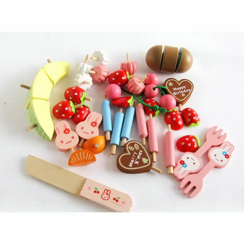 Детская деревянная еда имитация торта набор симуляция ролевые игры торт резка