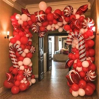 13ft christmas decorations 2022 matt red white garland chain kit decor red stars long candy balloon new year christmas celebrate
