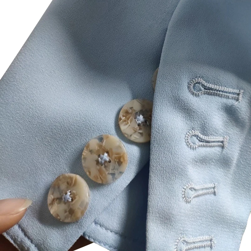 

TWOTWINSTYLE Casual Two Piece Set For Women Lapel Sleeve Tunic Coats High Waist Full Length Wide Leg Pants Loose Female Sets