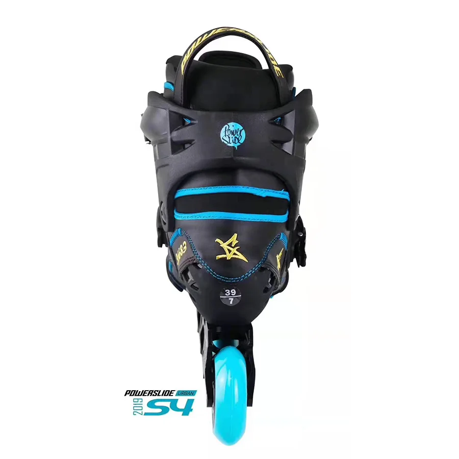 Черный золотой POWERSLIDE S4 профессиональные слалом коньки для взрослых роликовые коньки обувь скольжения коньки
