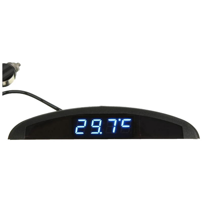 3 в 1 автомобиля 12V цифровой светодиодный вольтметр Напряжение Температура часы