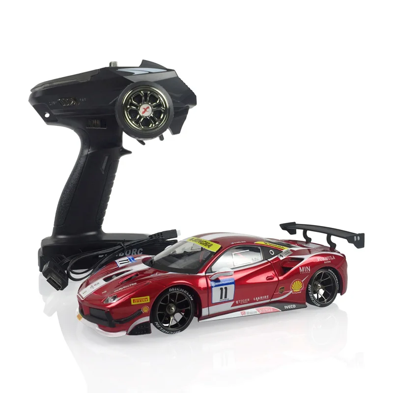 

HGM TOYS Gifts 1/28 MINI Q9 4WD RC Car with 10A Brushed ESC 5G Servo RTR Drift Racing Vehicle Model For Ferrari 488 TH19500-SMT5