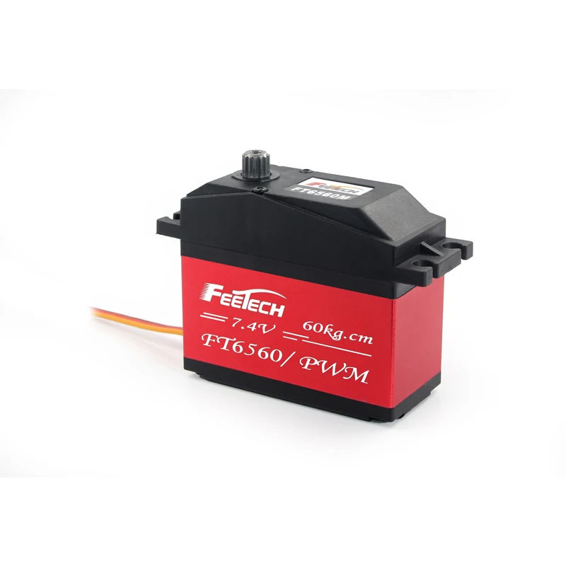 Feetech 7,4 V 60 кг Rc Servo с высоким крутящим моментом Шестерни 120 градусов цифровой большой серводвигателя FT6560M для 1/5 rc «Робокар Поли» Запчасти