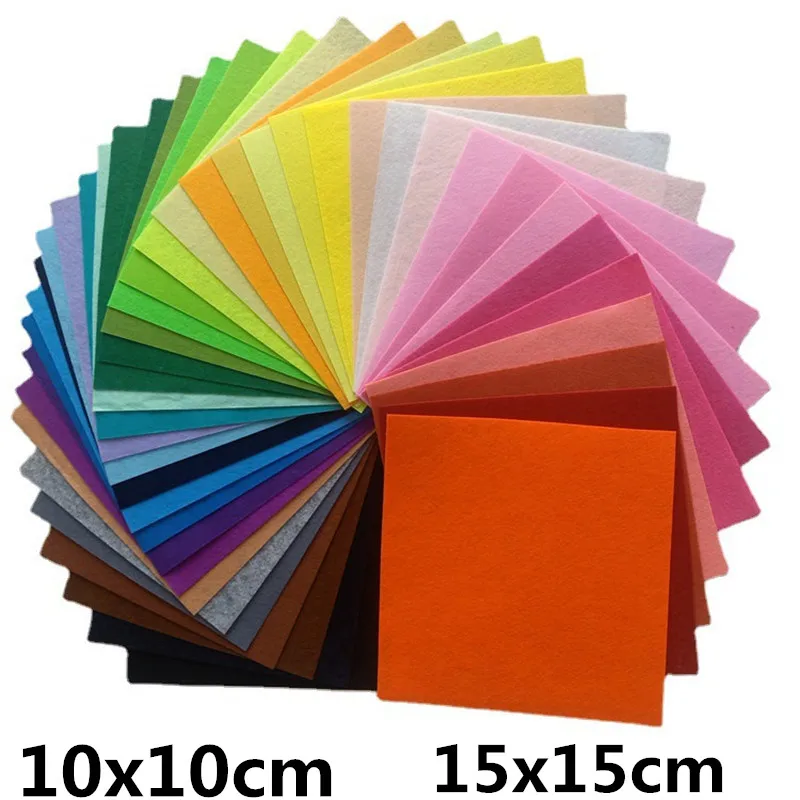 40pcs Nonwoven Fabric Sheet Square Felt Cloth Polyester Cloth Needlework Felt Cloth Hand Sewing Material DIY Toys Doll Crafts