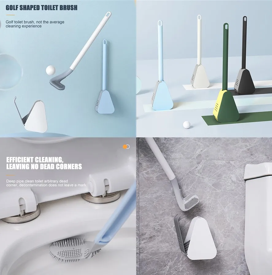 

Силиконовая мягкая щетка для унитаза «Golf», щетка для чистки туалета, инструмент для Чистки унитаза с длинной ручкой, настенные аксессуары д...