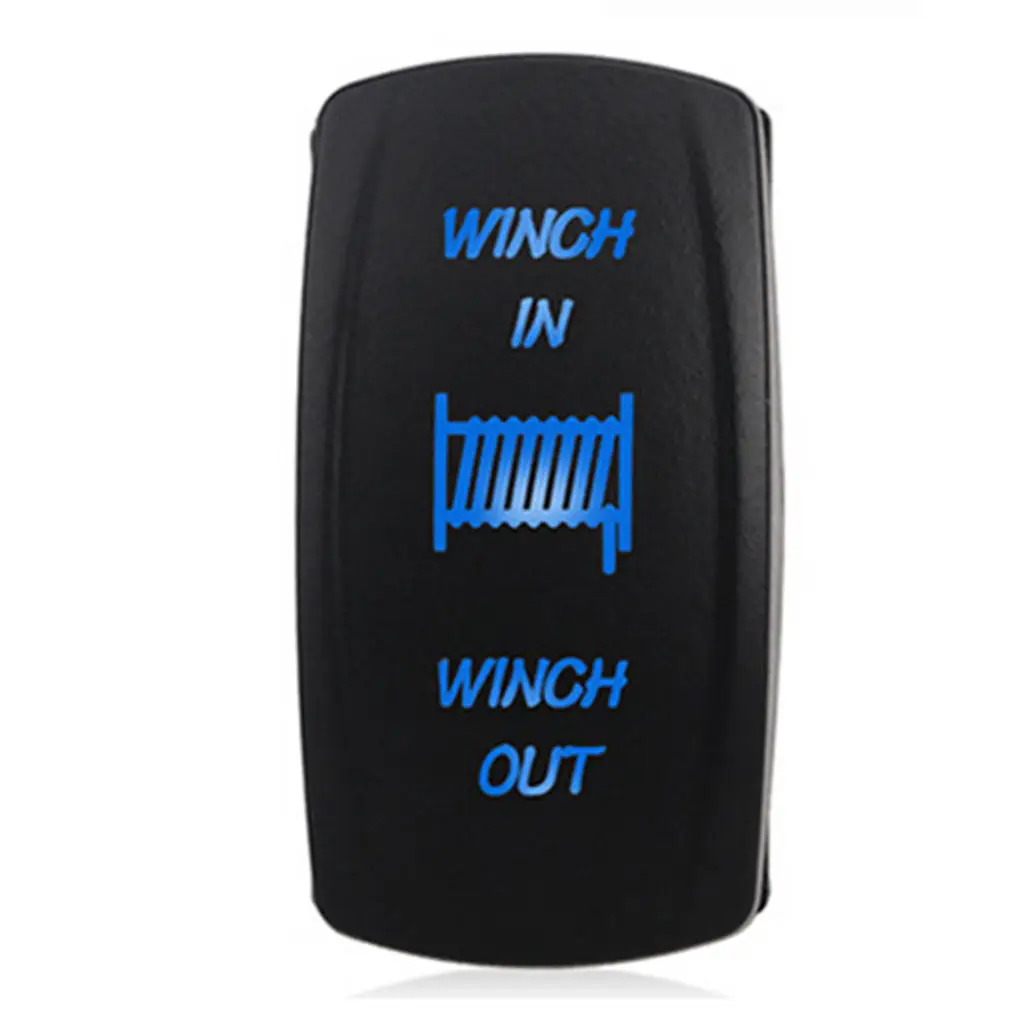 

Momentary Rocker Switch WINCH IN/OUT 20A 12V (ON)-OFF-(ON) LED Lighted for Car Truck Boat ATV UTV 7pin