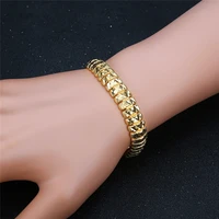 10mm wide geometry bracelets for women men wholesale braslet trendy gold color chunky chain bracelet wristband jewelry