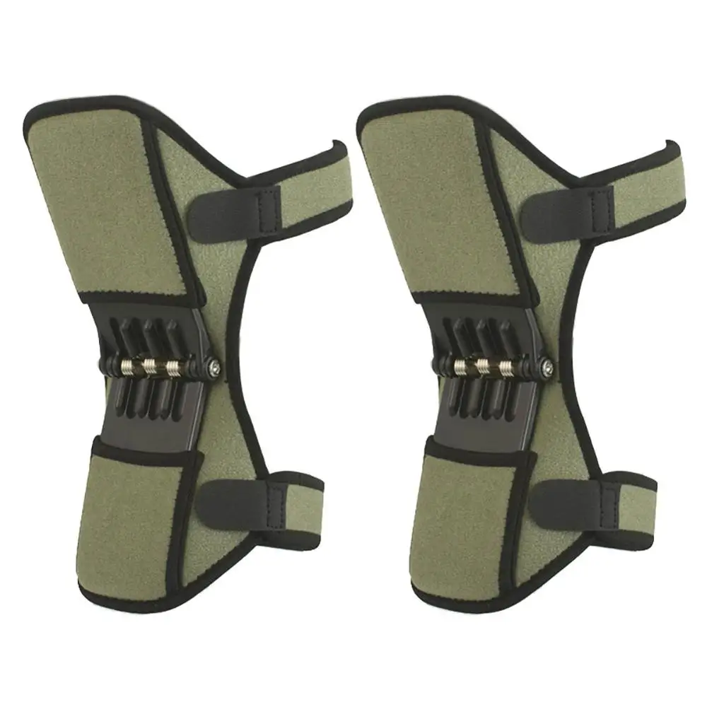 Green 2 pcs MrY 1/2 шт, поддерживающие наколенники с силовым подъемом, дышащие, не скользящие, мощная сила отскока, наколенники, поддерживающие наколенники - Цвет: Green 2 pcs