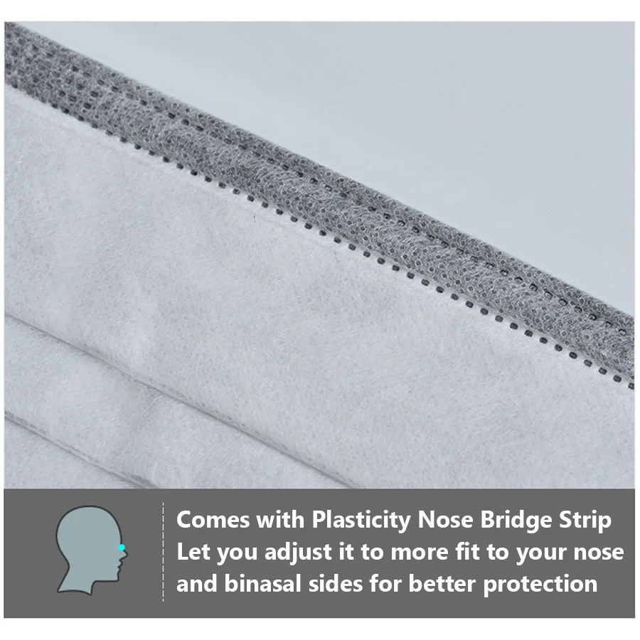 

10/50/100 pcs Disposable 3 Ply Layer Activated Carbon Black Grey Adult Face Mouth Mask Anti Flu Dust Sanitary Earloop Mask