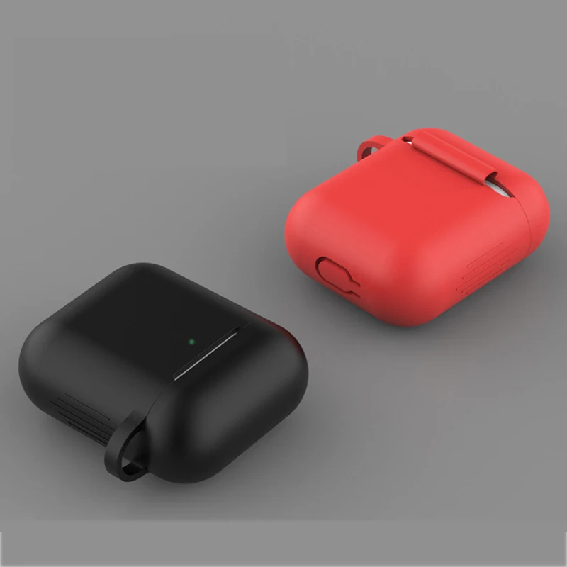 Силиконовый беспроводной чехол для наушников с Bluetooth AirPods 2 защитный аксессуары